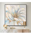 Hand-Painted Gold Foil Flower Wall Art