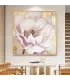 Pink Floral Oil Painting with Gold Foil