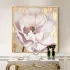Pink Floral Oil Painting with Gold Foil
