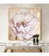 Pink Floral Oil Painting with Gold Foil