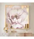 Pink Floral Oil Painting with Gold Foil