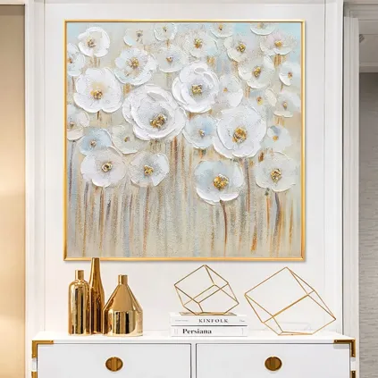 Abstract Floral Textured  Painting