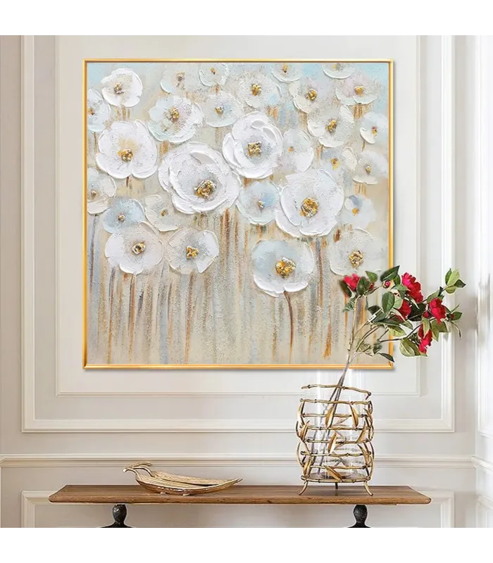 Abstract Floral Textured  Painting