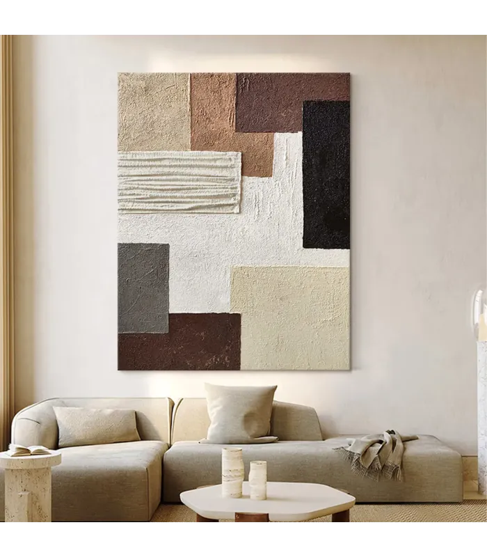 Textured Minimalist Geometric Canvas Art