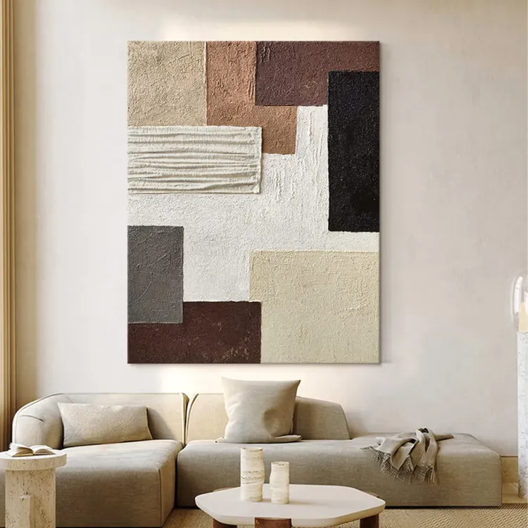 Textured Minimalist Geometric Canvas Art