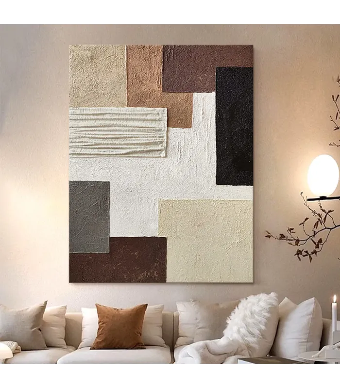 Textured Minimalist Geometric Canvas Art