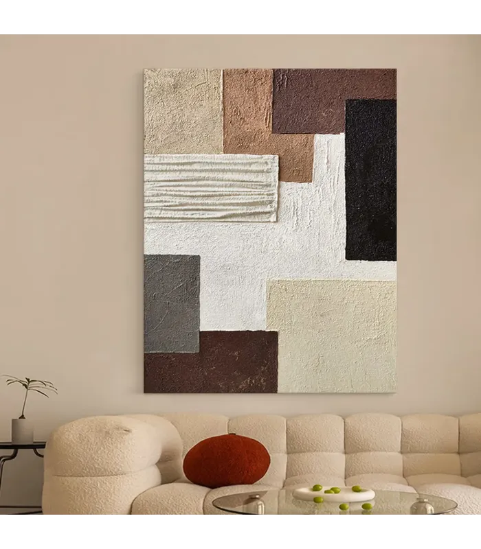 Textured Minimalist Geometric Canvas Art