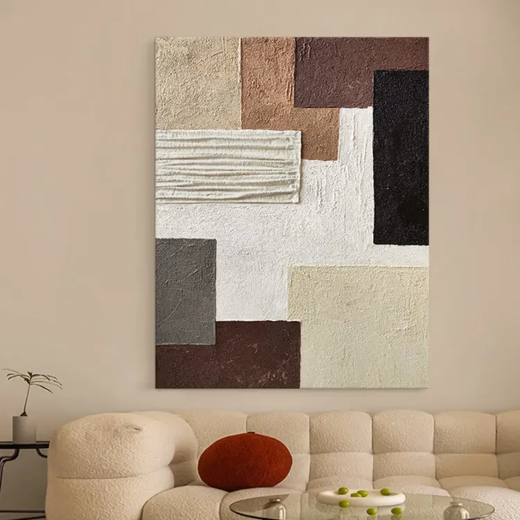 Textured Minimalist Geometric Canvas Art