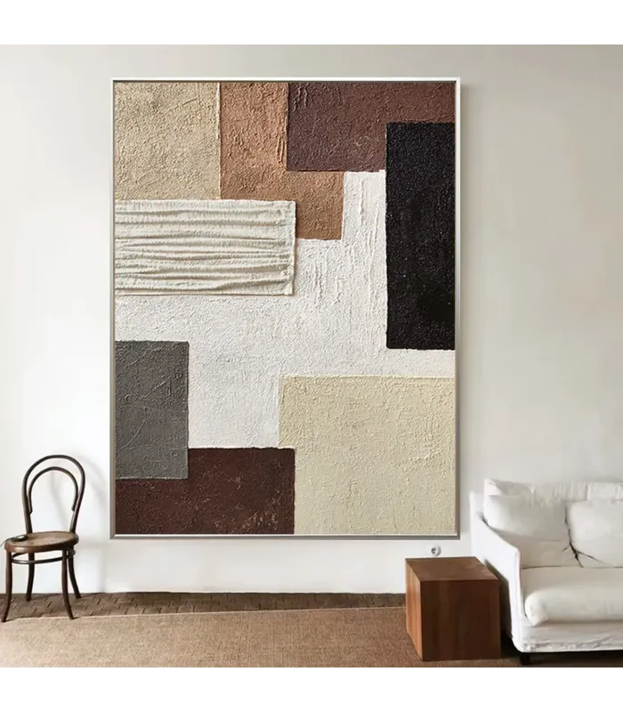 Textured Minimalist Geometric Canvas Art