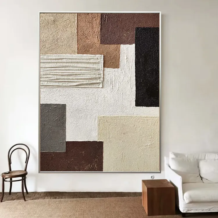 Textured Minimalist Geometric Canvas Art