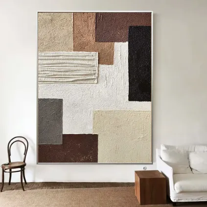 Textured Minimalist Geometric Canvas Art