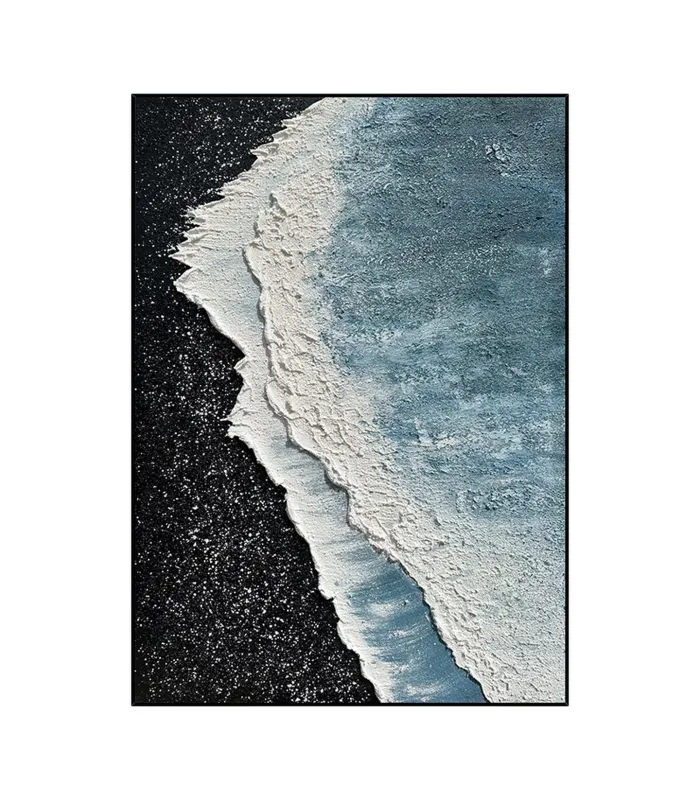 Wabi-Sabi Shoreline Textured Canvas Painting