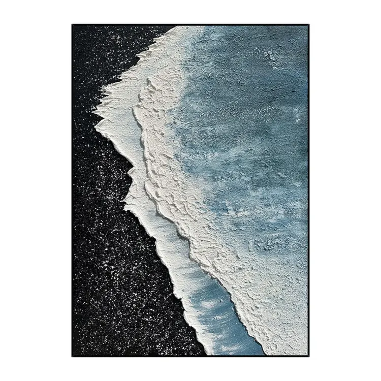 Wabi-Sabi Shoreline Textured Canvas Painting