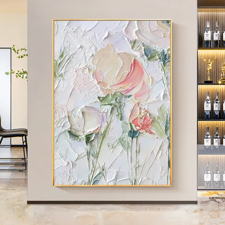 Abstract Floral Textured Luxury Wall Art