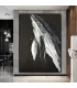 Abstract Black White Whale Painting
