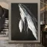 Abstract Black White Whale Painting