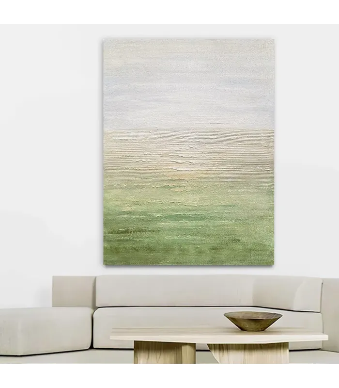 Neutral Horizon Textured Canvas Painting