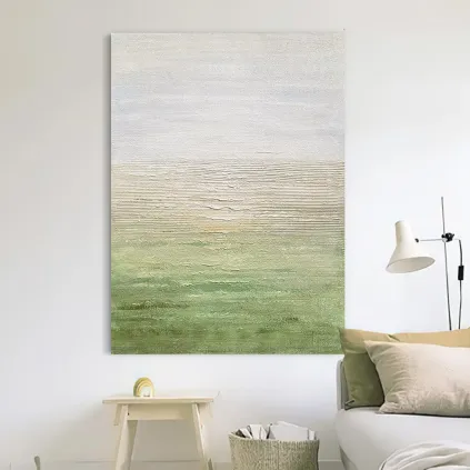 Neutral Horizon Textured Canvas Painting