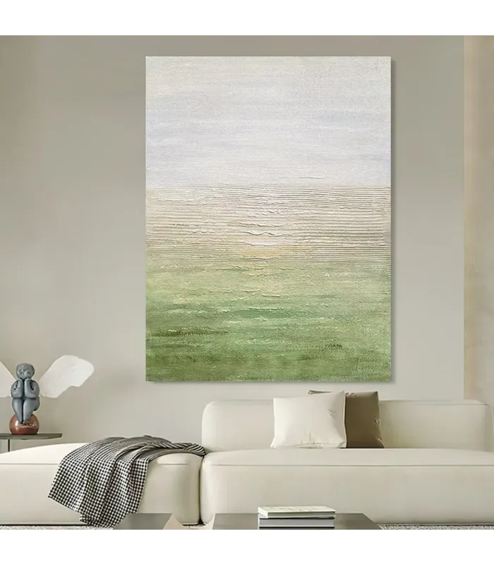 Neutral Horizon Textured Canvas Painting