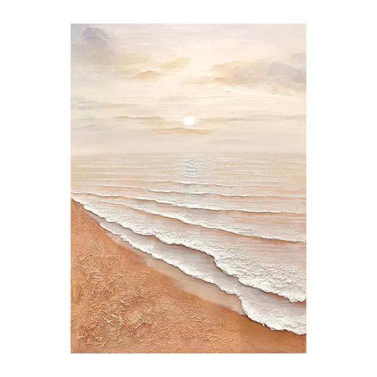 Abstract Sunrise Beach Textured Painting