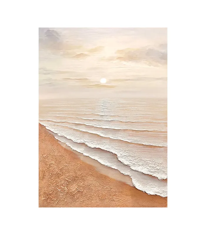 Abstract Sunrise Beach Textured Painting