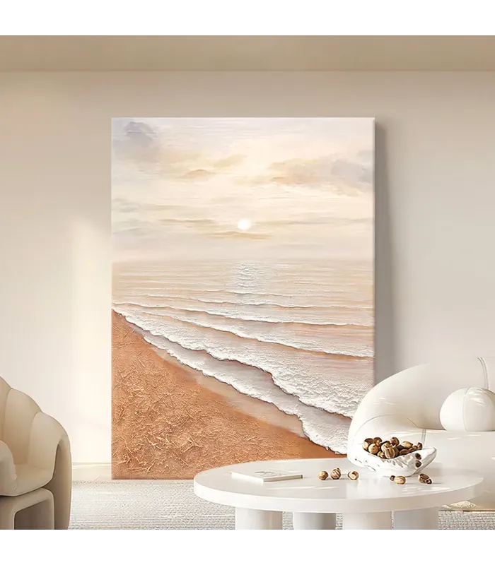 Abstract Sunrise Beach Textured Painting