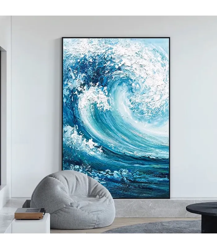Large Wabi Sabi Ocean Canvas Painting
