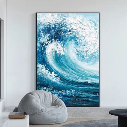 Large Wabi Sabi Ocean Canvas Painting