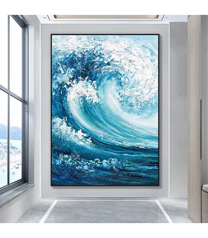 Large Wabi Sabi Ocean Canvas Painting