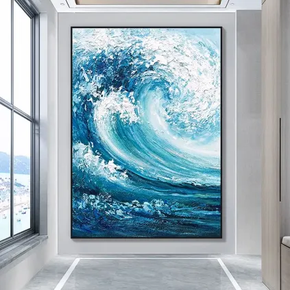 Large Wabi Sabi Ocean Canvas Painting
