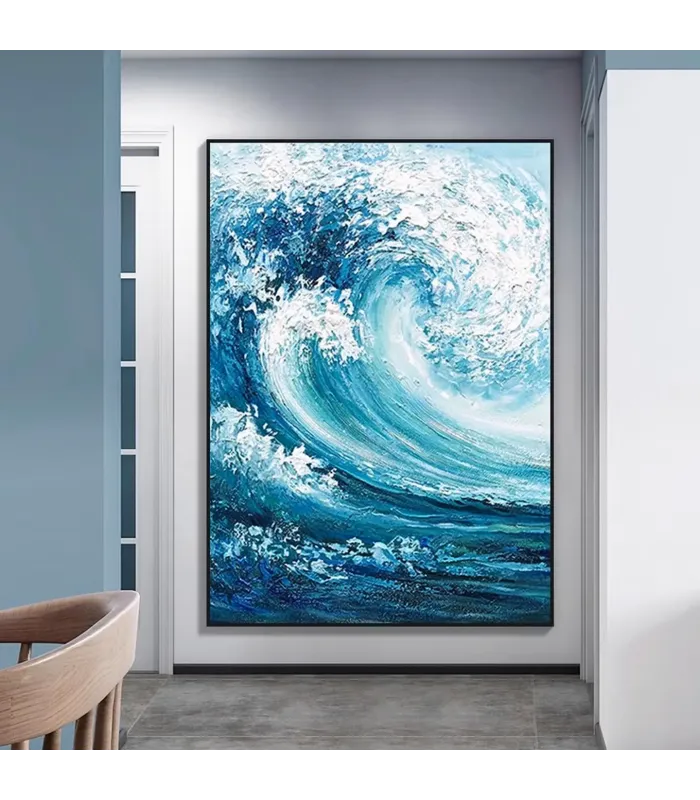 Large Wabi Sabi Ocean Canvas Painting