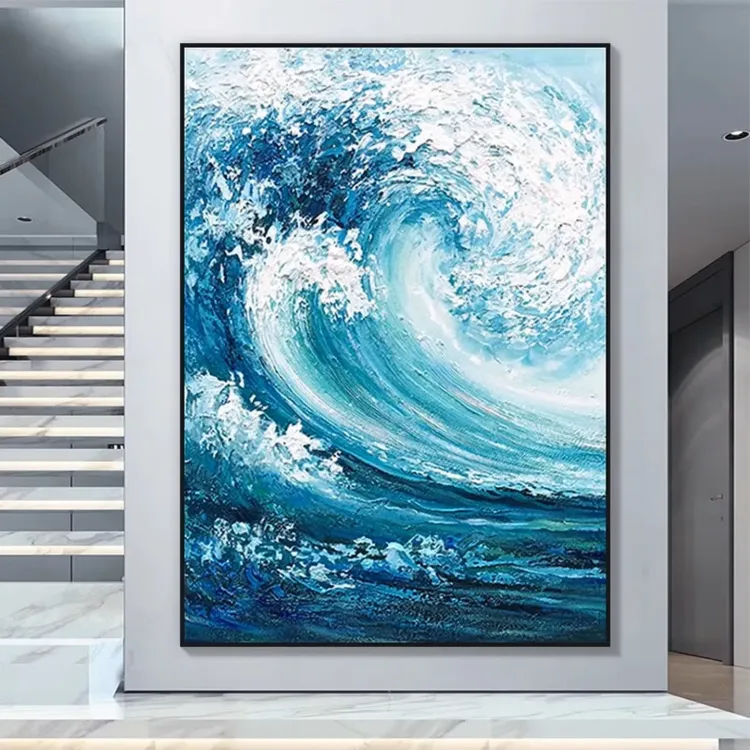 Large Wabi Sabi Ocean Canvas Painting
