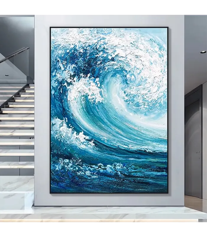 Large Wabi Sabi Ocean Canvas Painting