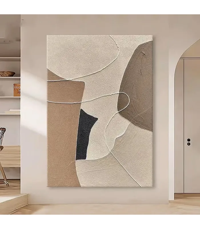 Neutral Geometric Canvas Painting Wall Art