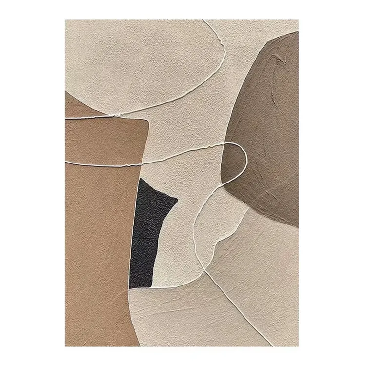 Neutral Geometric Canvas Painting Wall Art