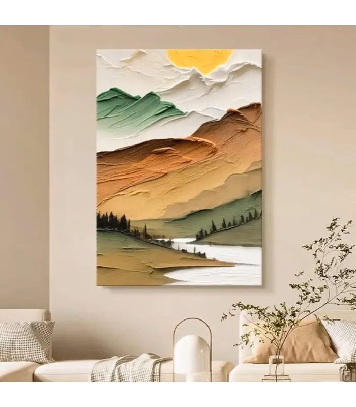 Golden Valley Textured Landscape Painting